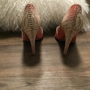 Alice + Olivia  Snake Pattern Dina Pump white multi color